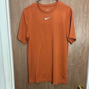 Nike Men's Burnt Orange Dri-FIT Shirt - Medium